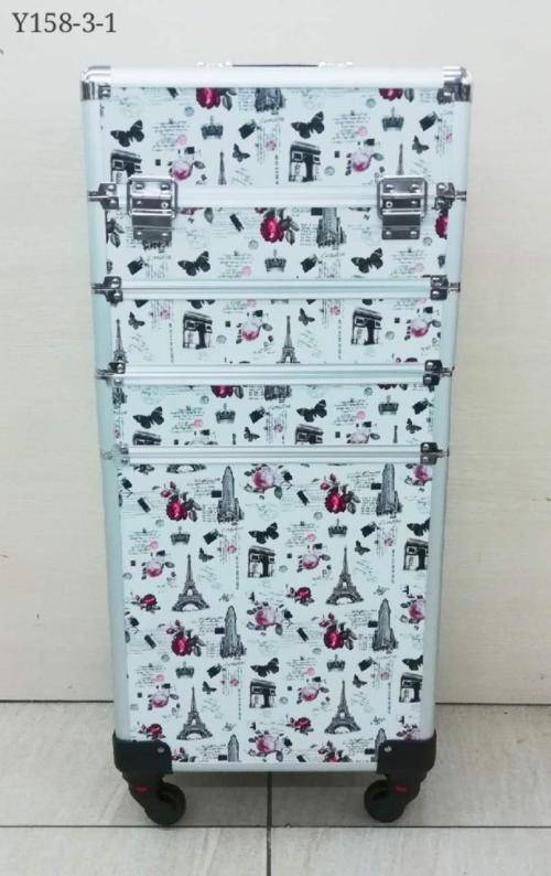 (PARIS) Toiletry cosmetics Makeup bag travel 4 in 1 Trolley Portable Professional Cosmetic Travel