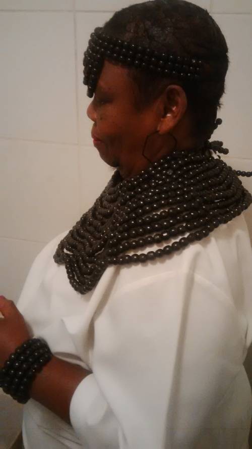 (FREE DELIVERY) 3 IN 1 Cleopatra african zulu xhosa handmade beaded Necklace, bracelet headnecklace
