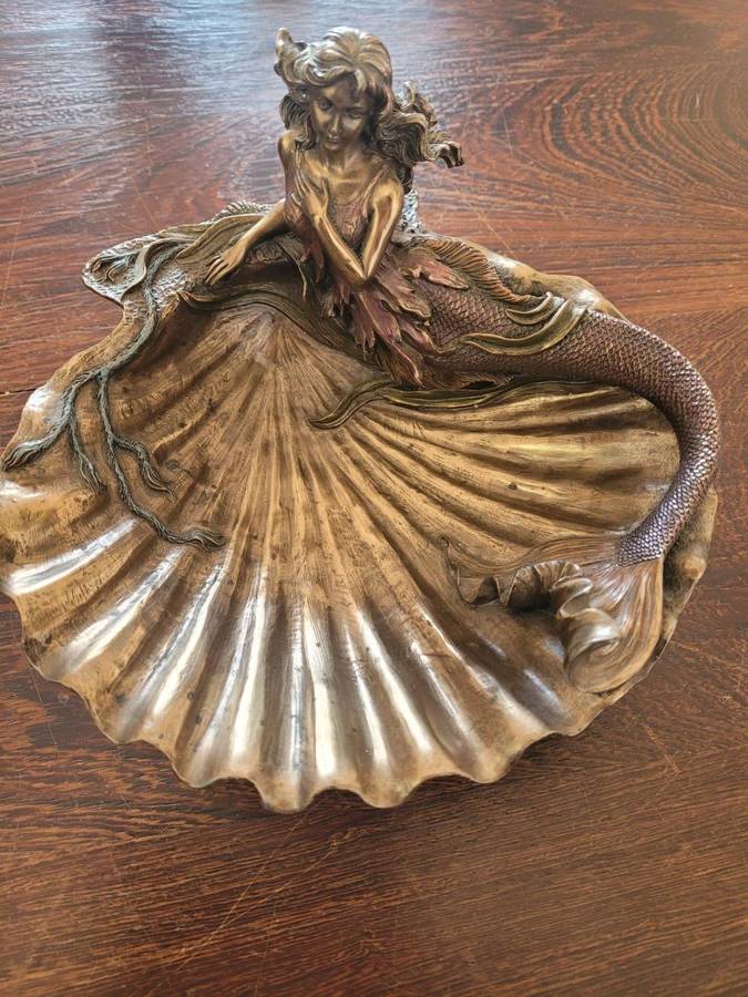 TOP COLLECTION MERMAID SHELL JEWELLERY TRAY-MYTHICAL DISH-VERY COLLECTABLE
