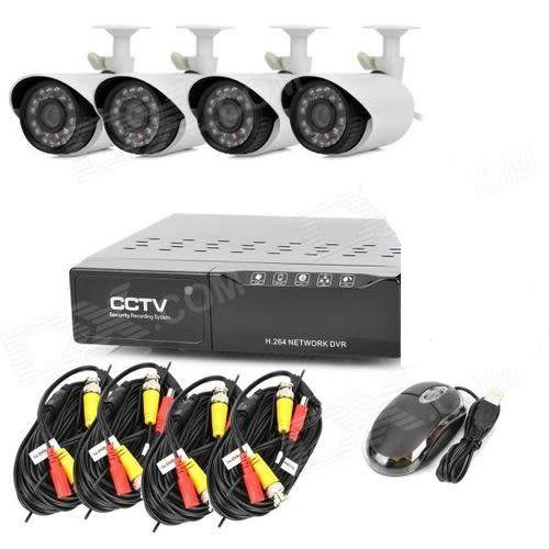 CCTV SURVEILLANCE KITS  - 4CHANNEL - 1200 TVL COLOUR/IR OUTDOOR CAMS (3G & Internet remote viewing)