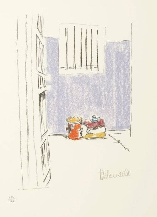 Nelson Mandela - Limited Edition Signed Lithograph  - The Cell - Robben Island - Series I  (#154/50)