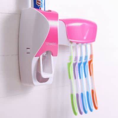 Automatic Toothpaste Dispenser + Toothbrush Holder
