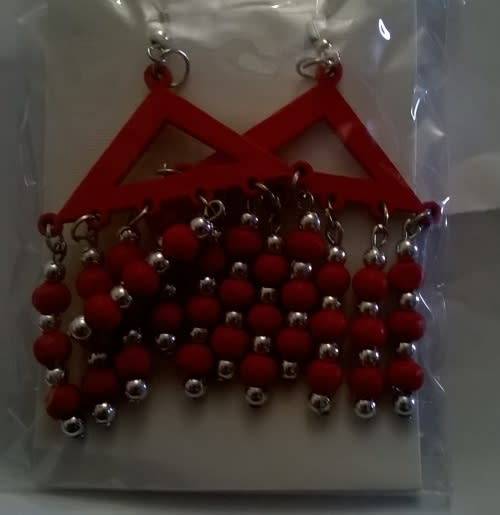 3 PAIRS Indonesian Wooden Bead Drop Earrings