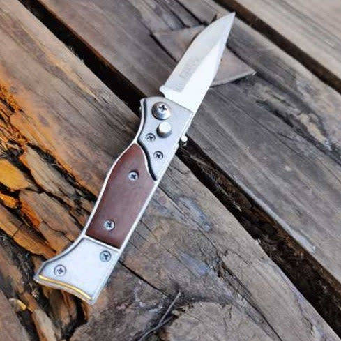 Wooden Flip Blade Pocket Knife