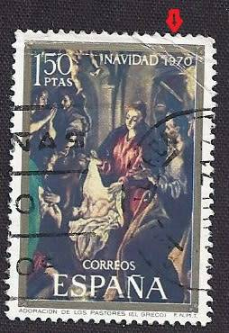 Spain used 1970 Paintings by Lius de Morales 1 50Pta   Adoration of the shepherds REDUCED