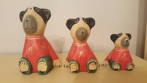 3 x Wooden Dogs
