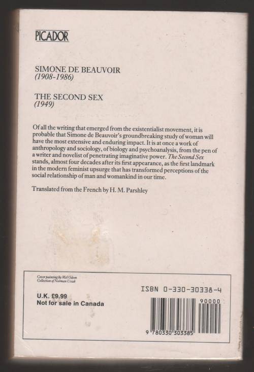 The Second Sex  --  Simone de Beauvoir