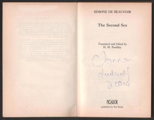 The Second Sex  --  Simone de Beauvoir