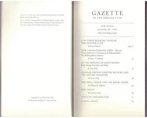 Gazette of the Grolier Club, New Series, Number 56, 2005