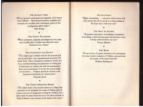 The Subtle Knife (Book 2 His Dark Materials trilogy) -- Philip Pullman