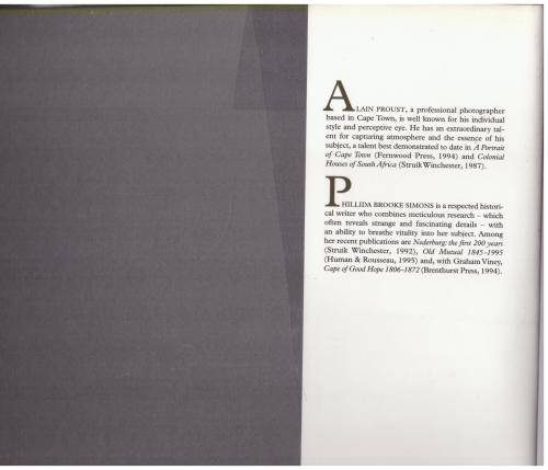 Groote Schuur: Great Granary to Stately Home  --  Phillida Brooke Simons, Alain Proust *SIGNED*