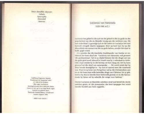 Saturae: die essays - opgedra aan Lucianus van Samosata (125-190 n.C.) -- M. M. Walters