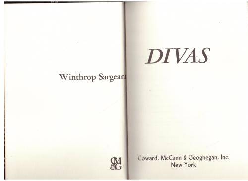 Divas  --  Winthrop Sargeant