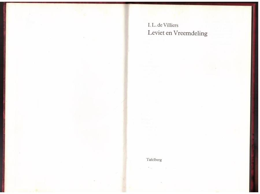 Leviet en Vreemdeling -- I. L. de Villiers