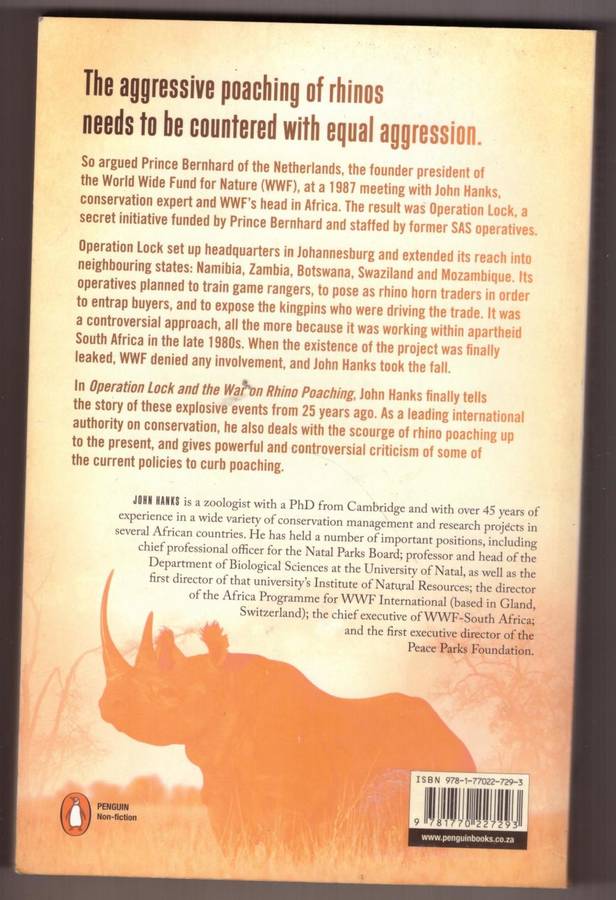 Operation Lock and the War on Rhino Poaching --  John Hanks  **SIGNED**