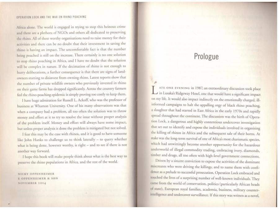 Operation Lock and the War on Rhino Poaching --  John Hanks  **SIGNED**