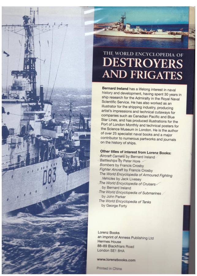 The World Encyclopedia of Destroyers and Frigates  --  Bernard Ireland