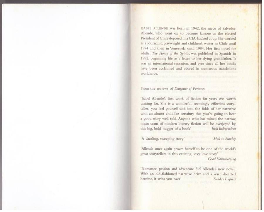 Daughter of Fortune: A Novel -- Isabel Allende