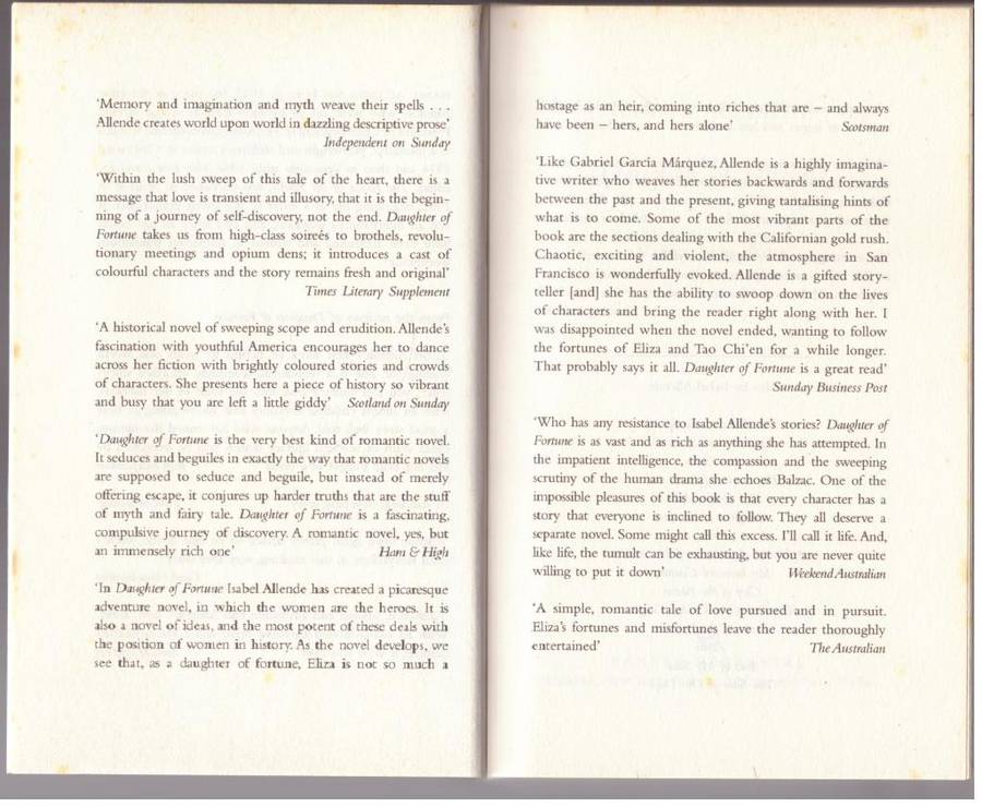 Daughter of Fortune: A Novel -- Isabel Allende