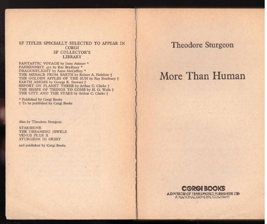 More Than Human (Corgi SF collector's library)  -- Theodore Sturgeon