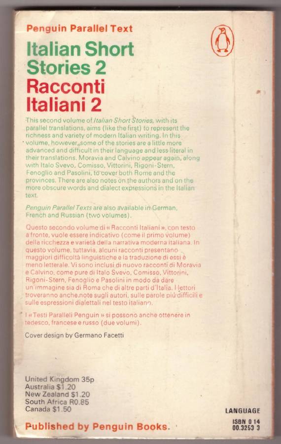 Italian Short Stories 2: Parallel Text  --  Dimitri Vittorini [Editor]