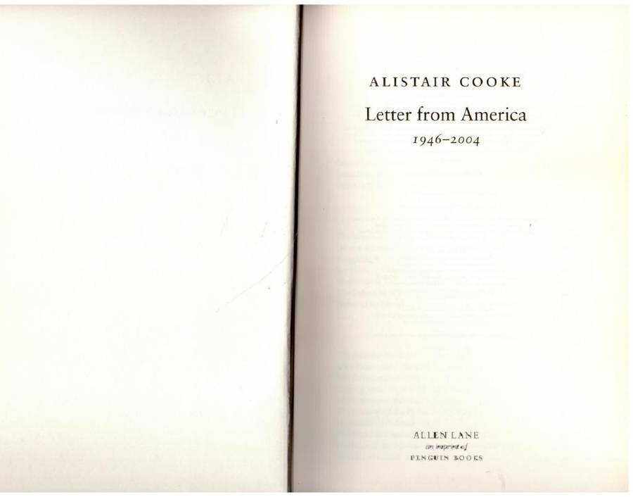 Letter from America : 1946-2004 -- Alistair Cooke