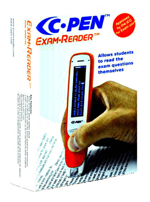 C-Pen Exam Reader is a Portable,Device that Reads text Aloud.People with Dyslexia can take Exams.