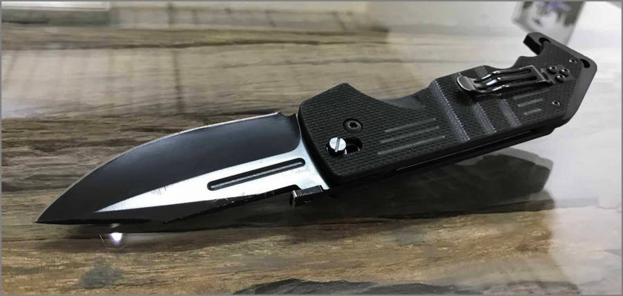 Cold Steel Tactical Black AK-47 Plain Edge CTS XHP Folding Pocket Knife