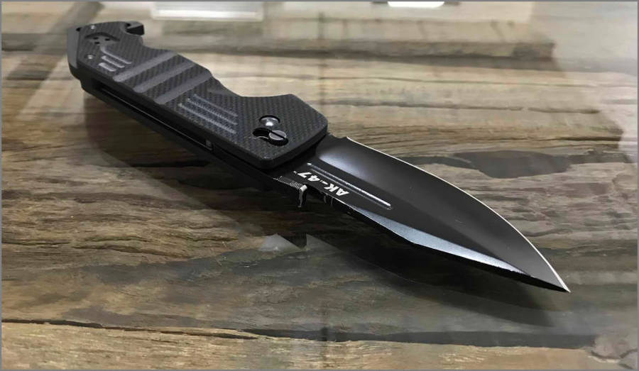 Cold Steel Tactical Black AK-47 Plain Edge CTS XHP Folding Pocket Knife