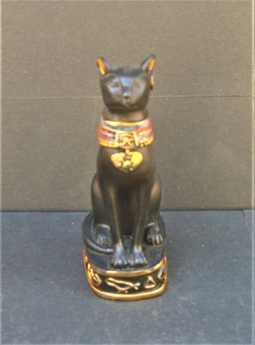 BAST - Black Ancient Egypt Egyptian Goddess Cat `Bastet` Stone-Resin Figurine Statue Miniature 10 cm