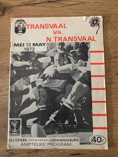 Rugby Programme - Transvaal vs Northern-Transvaal 13/05/72