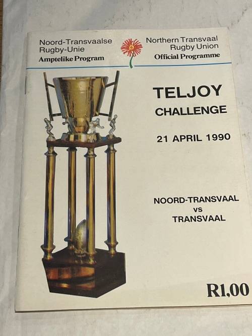 Rugby Programme - Noord-Transvaal vs Transvaal 21/04/1991