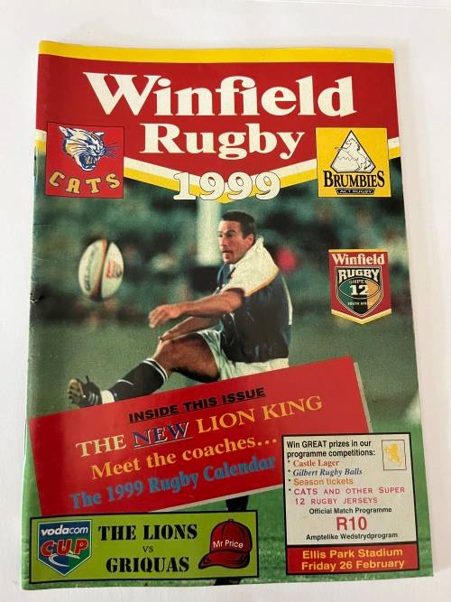 Rugby Programme - Cats vs Brumbies/Lions vs Griquas 26/02/1999