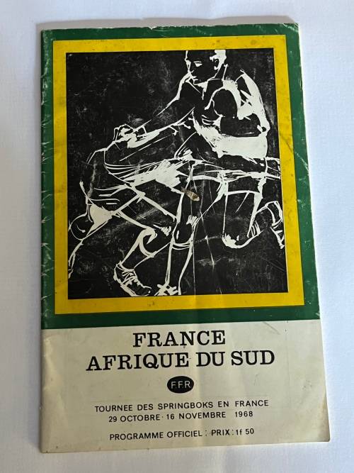 Rugby Programme - France vs South-Africa 16/11/1968