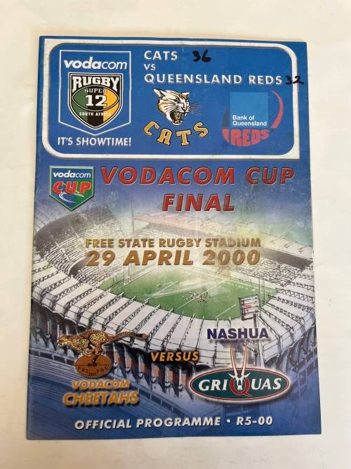 Rugby Programme - Vodacom Cup Final 29/04/2000 Cheetahs vs Griquas