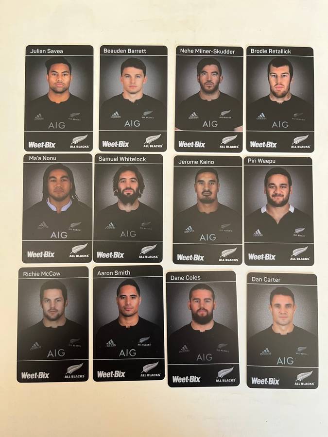 Rugby Card - (Complete 24 Card Set) 2016 All Blacks Weet Bix Cards/Discs