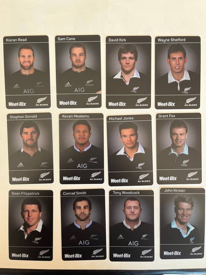 Rugby Card - (Complete 24 Card Set) 2016 All Blacks Weet Bix Cards/Discs