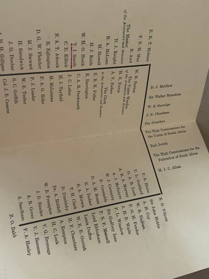 Cricket - *SIGNED* 18/07/1955 Dinner Menu for South-African Cricket Team (Surrey)