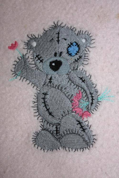 Pink Fleecy baby blanket - Tatty teddy - Embroided