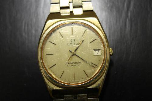 Omega Seamaster, Date, Gold plated, mens wristwatch, Quartz