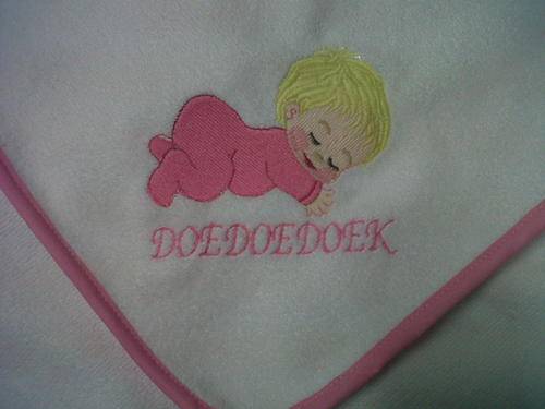 Embroided Burpers with  Bias Binding - Sleeping baby