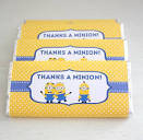 Handmade Minion Party Supplies - 6 chocolate wrappers