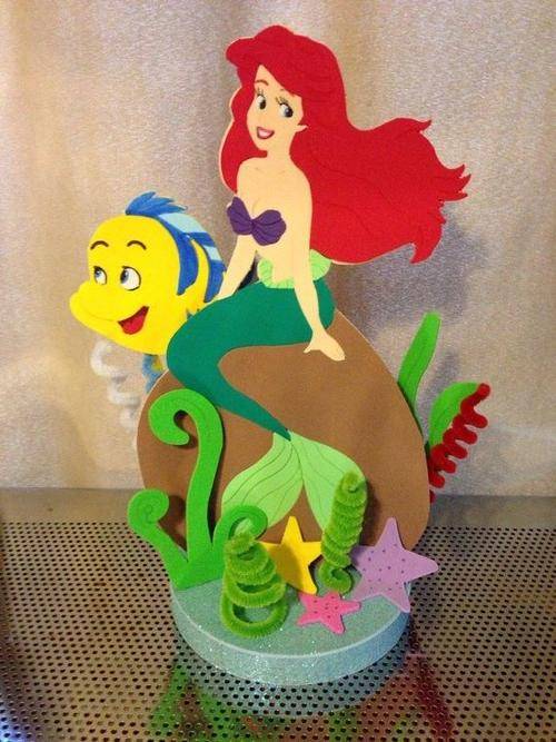 Handmade Little Mermaid Party Supplies - centre piece each