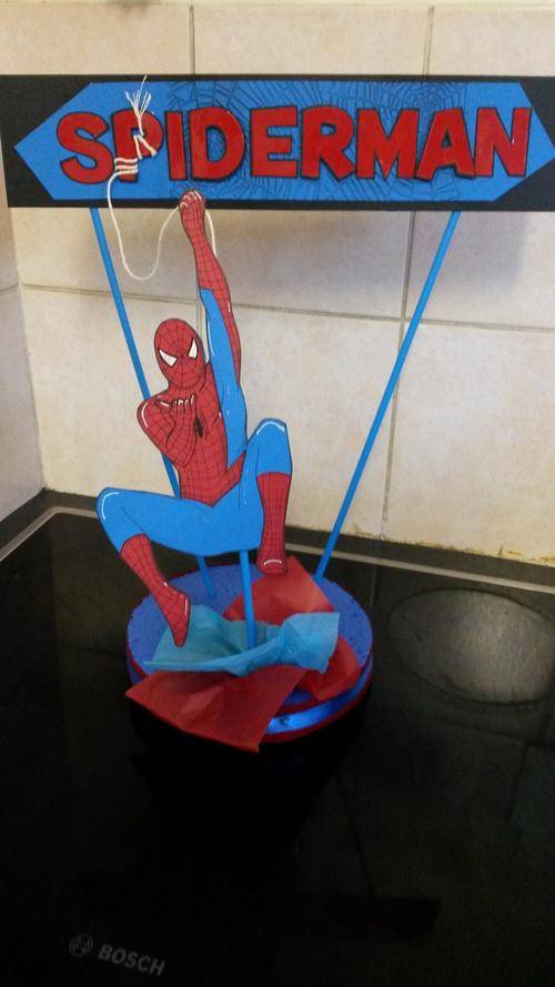 Handmade Spiderman Party Supplies - centre piece each