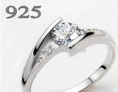 BEAUTIFUL IMPORTED STERLING SILVER RINGS - STAMPED 925 - HYPO ALLERGIC - SIMULATED DIAMOND