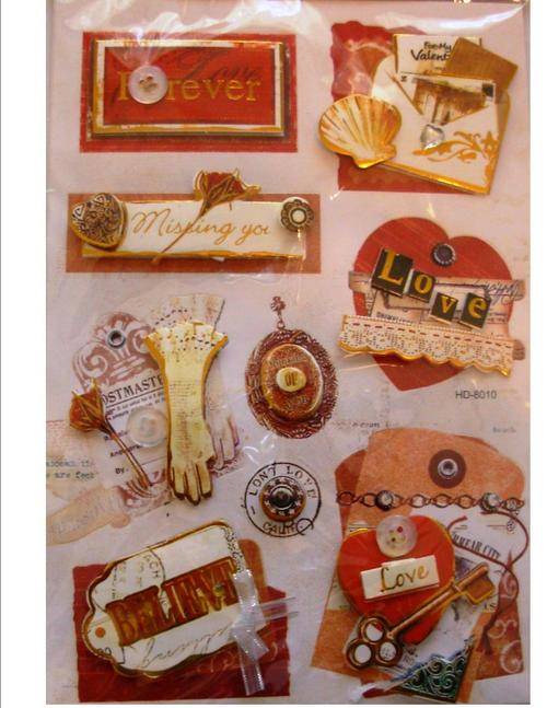 LOVE AND MEMORIES 3-D EMBELLISHMENTS - pack size 125x185mm