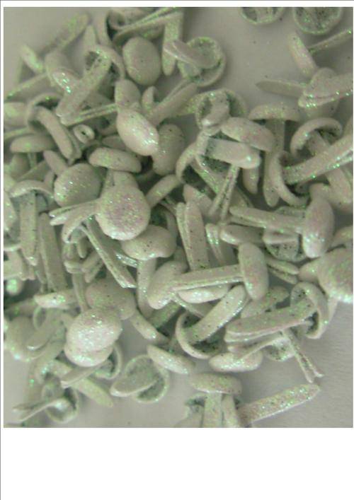 SMALL WHITE SUGAR BRADS - 4mm (20 per packet)