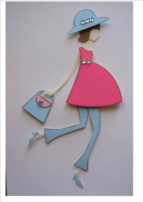 PREGNANT MOMMY paper piecing embellishment - handmade - doll size 160mm