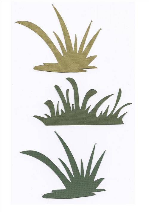 JUNGLE ZOO:  safari GRASS   - size 50mmx80mm (paper piecing 15 of 22 set) 3 PIECES