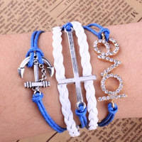 Christian Infinity Bracelet Dark Blue Glitter Love